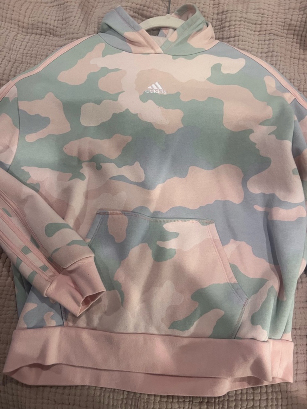 adidas Pastel Pink & Mint Camo Pullover Hoodie NWOT